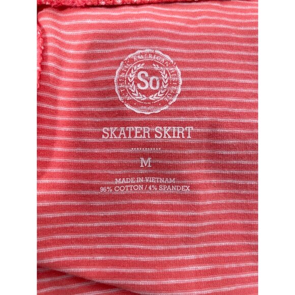 SO Elastic Waist Pull On Mini Skater Skirt Women Medium Peach White Feminine NEW - Picture 6 of 9